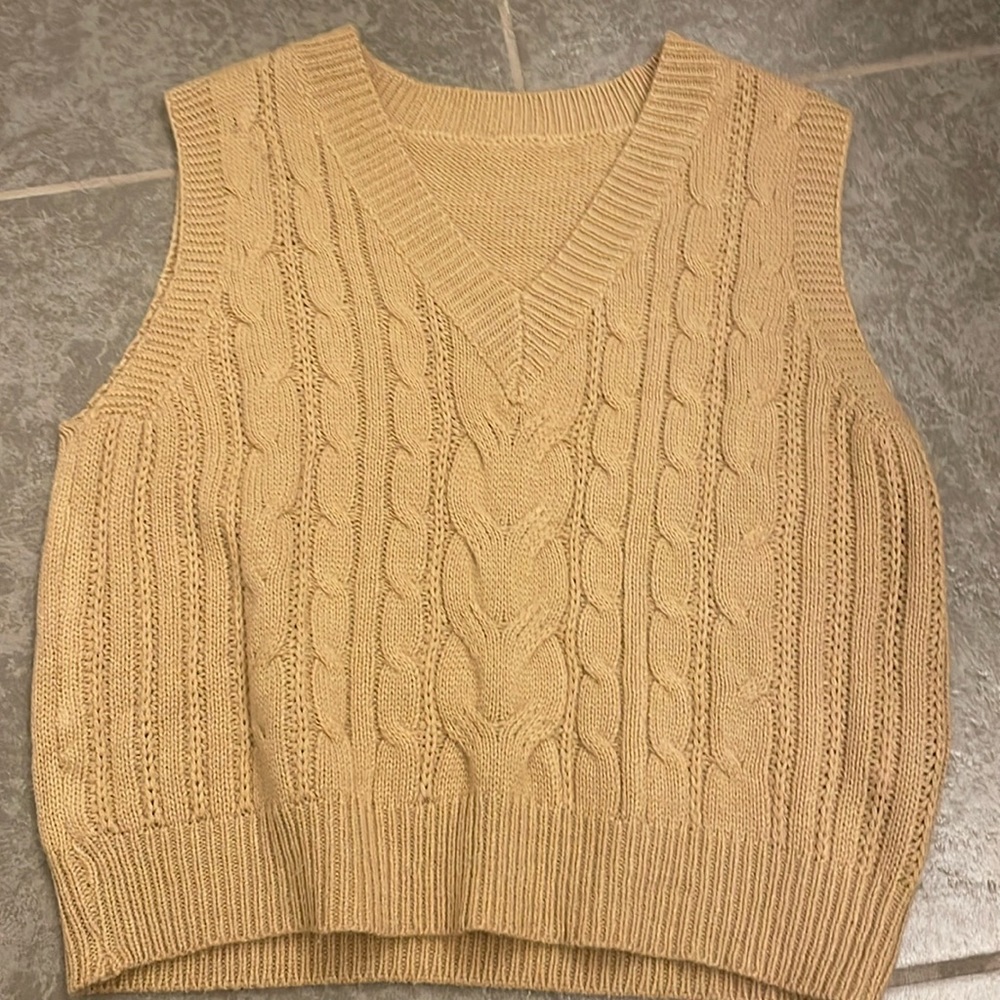 Brown sweater vest